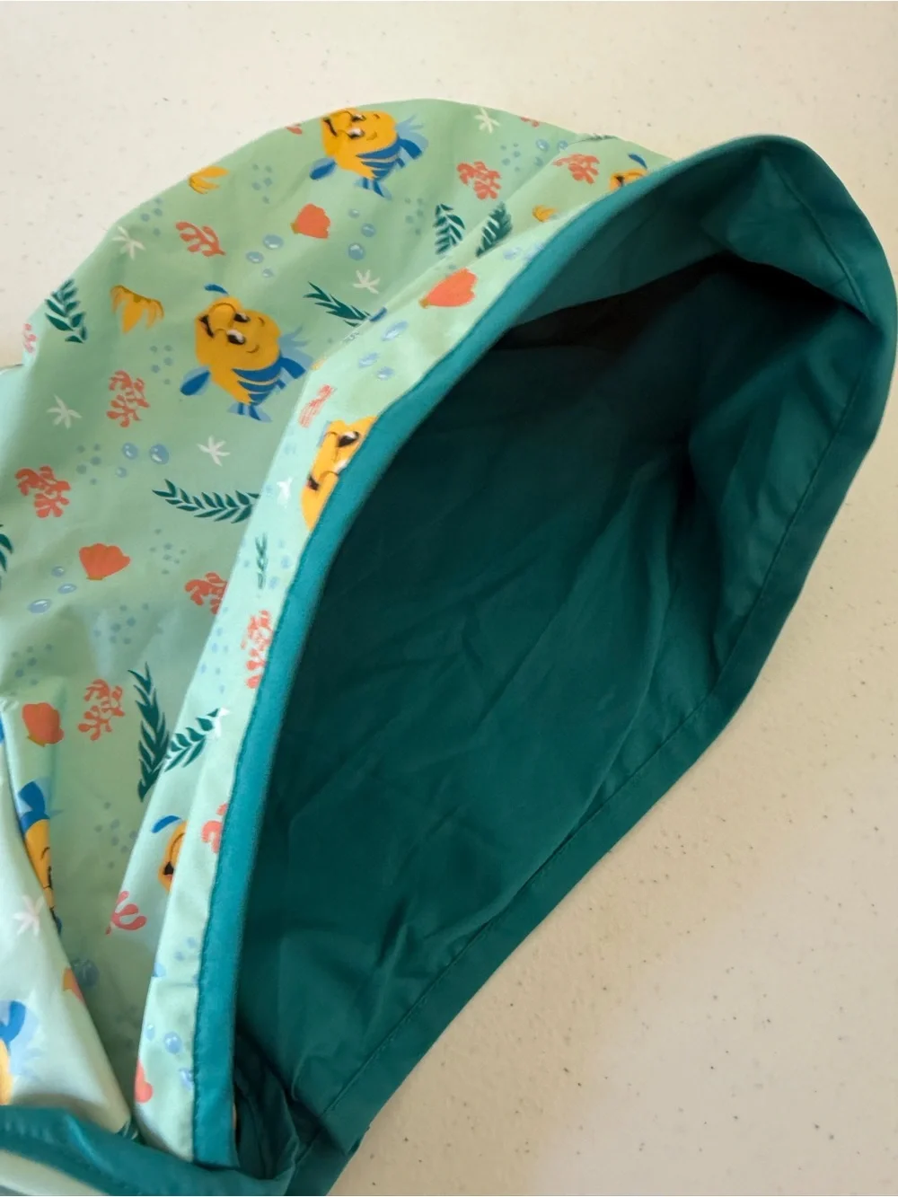 Chewy Disney Dog XXL Little Mermaid Flounder Seafoam Raincoat